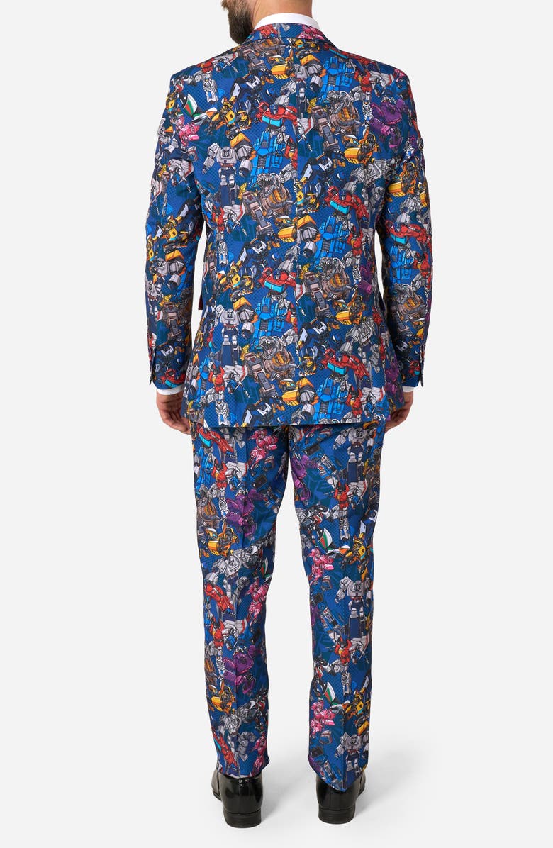 OppoSuits x Transformers Slim Fit Two-Piece Suit & Tie Set, Alternate, color, Blue Multi
