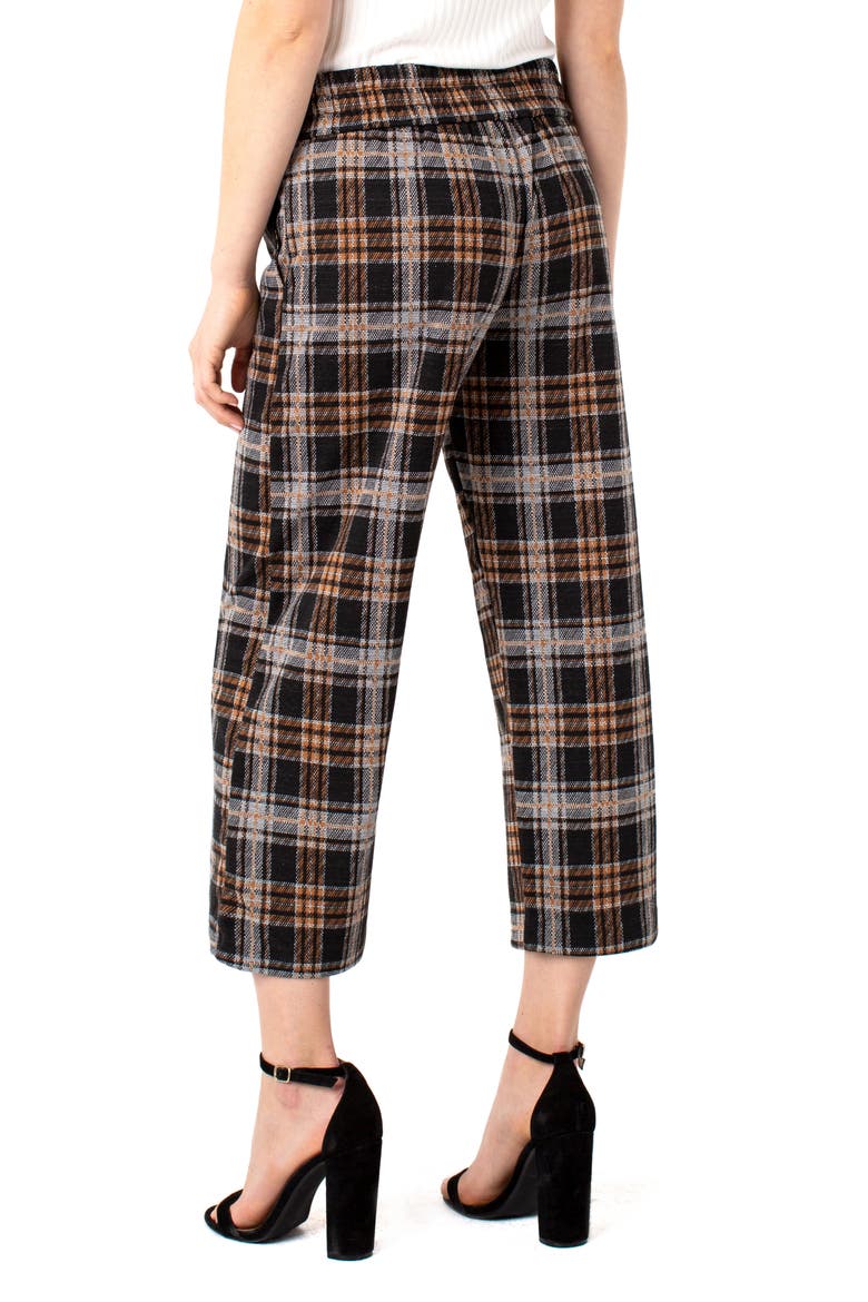 Mabel Plaid High Waist Wide Leg Crop Pants, Alternate, color, GREY/ RUST/ BLACK