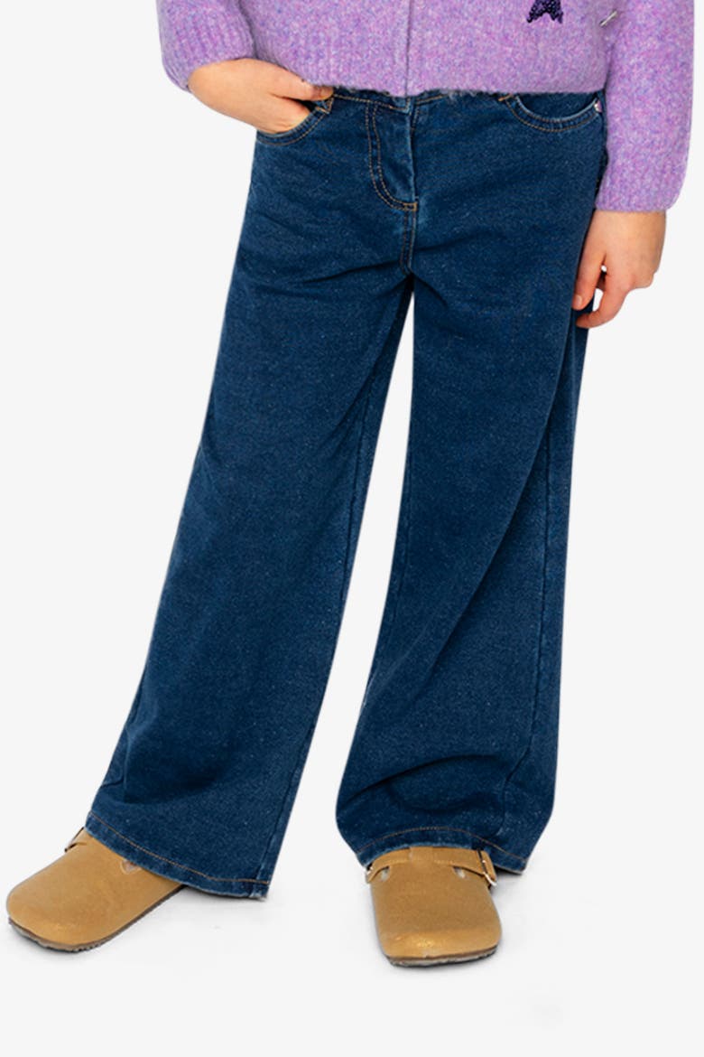 Lurex Topstitch Wide Leg Jeggings, Alternate, color, Navy Blue Denim