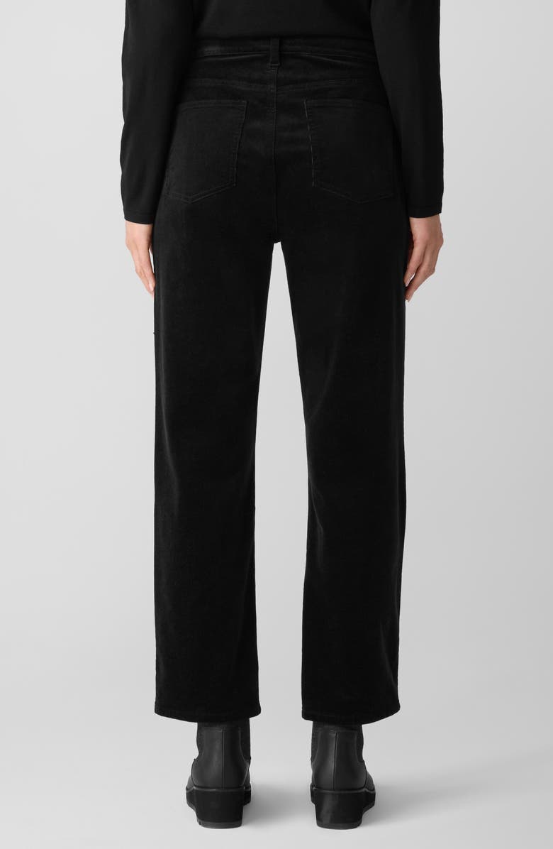 Eileen Fisher Stretch Organic Cotton Straight Corduroy Pants, Alternate, color, Black
