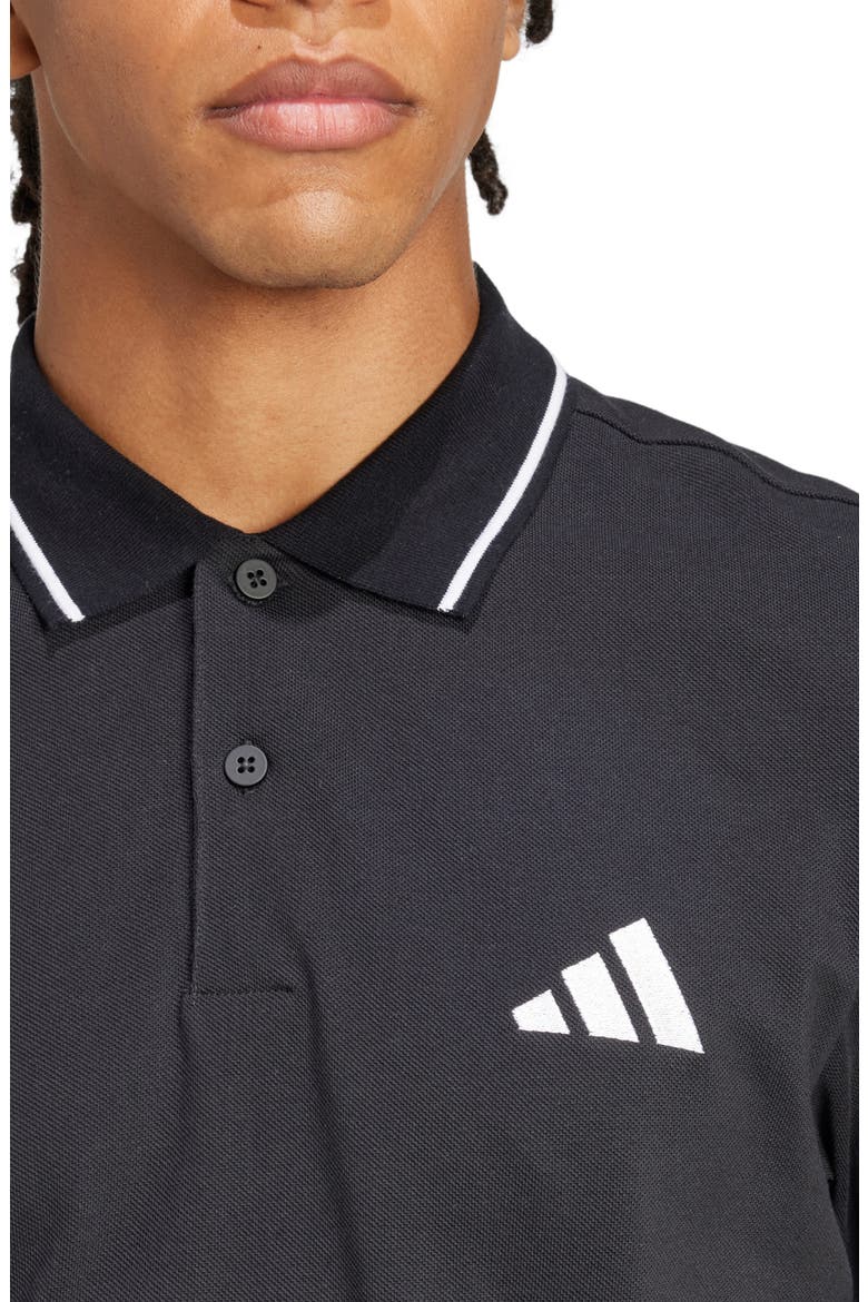 Cotton Piqué Knit Polo, Alternate, color, BLACK/ WHITE