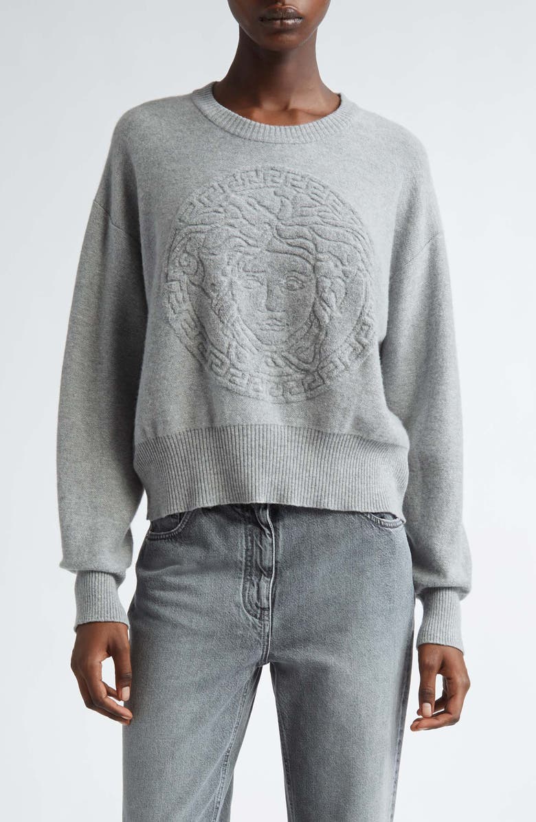 Versace Medusa Wool & Cashmere Sweater, Main, color,