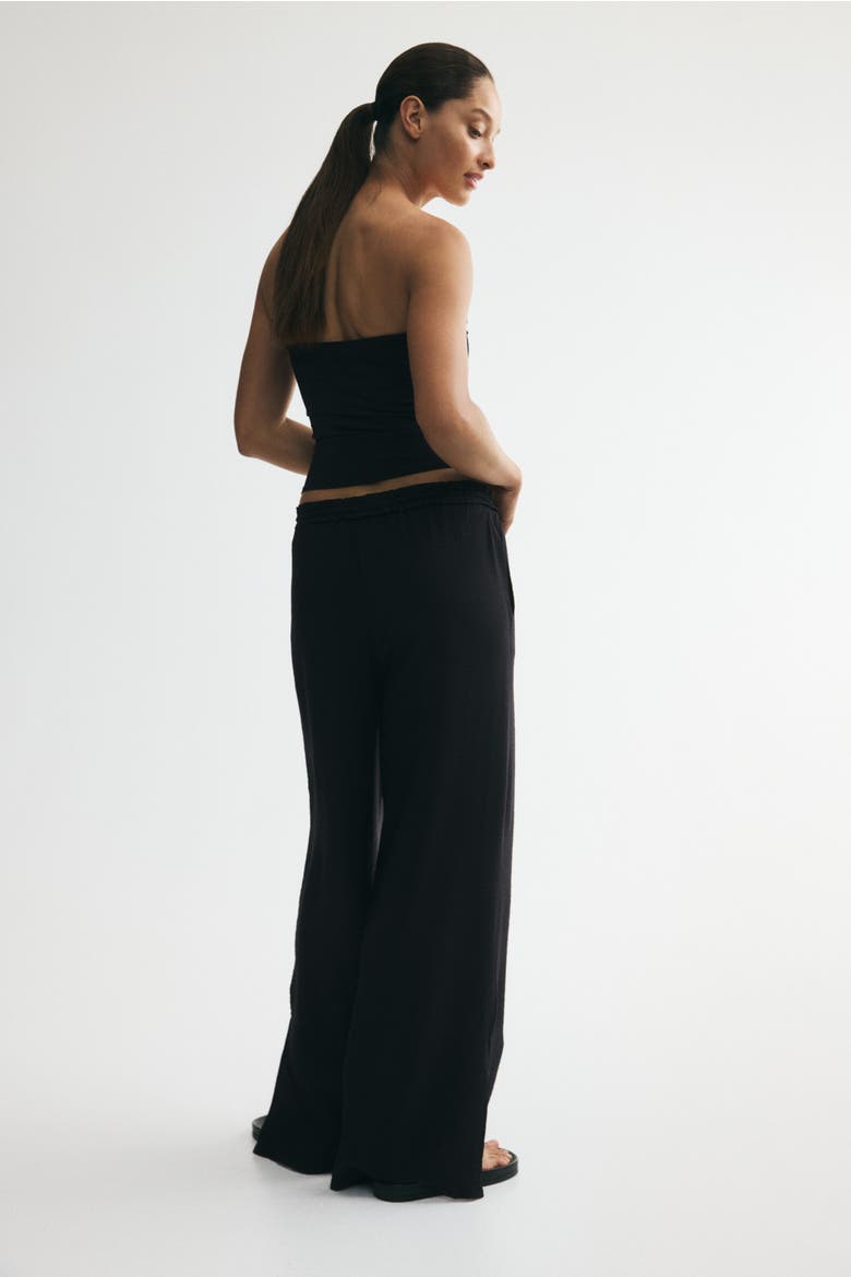 Viscose-blend Drawstring Pants, Alternate, color, Black