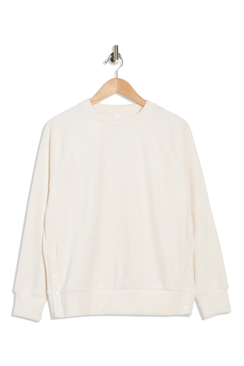 Sophie Dreamy Ribbed Velour Sweatshirt, Alternate, color, WHITE DOVE