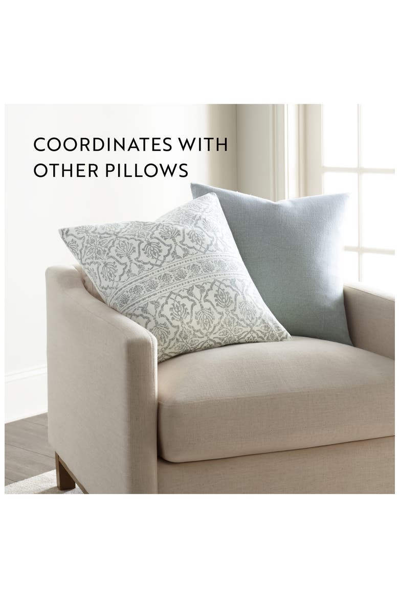 Antique Floral Cotton Throw Pillow, Alternate, color, ARCTIC