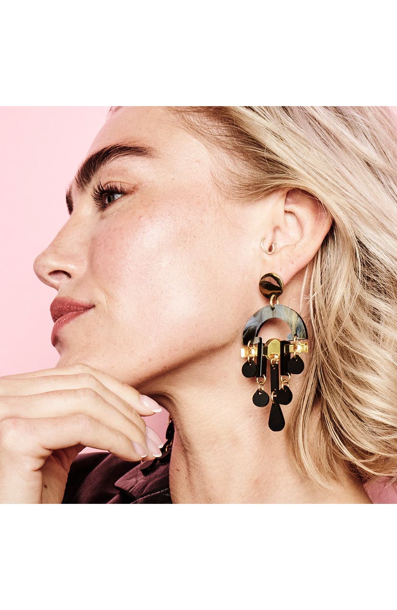 Toolally Fan Chandeliers - Black Swirl & Gold, Alternate, color, Black Swirl & Gold