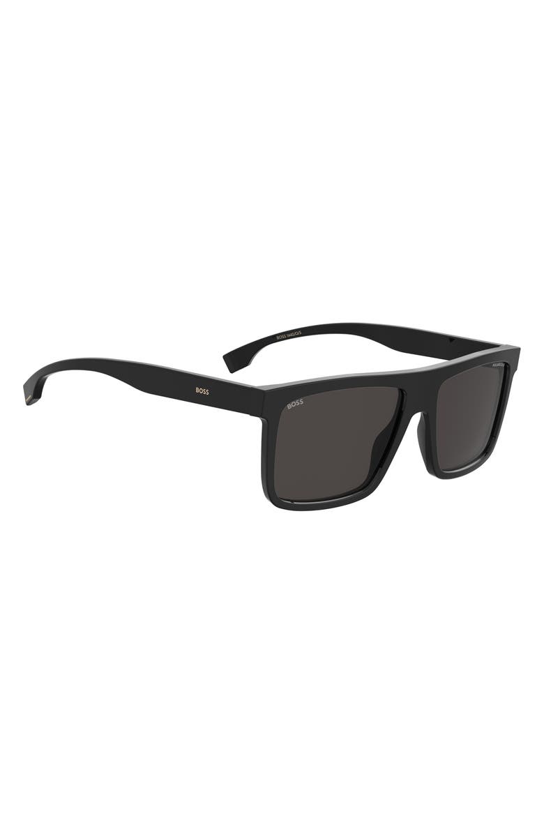 BOSS 59mm Polarized Square Sunglasses, Alternate, color, Black