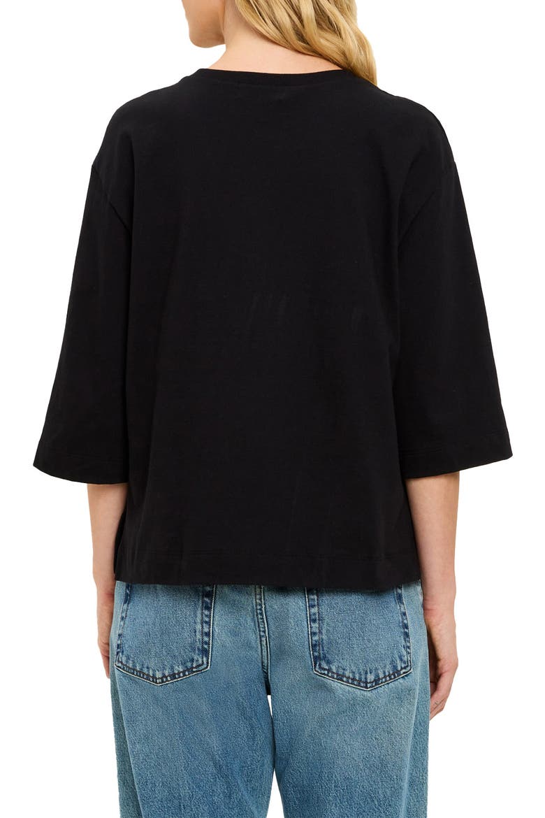 Sharona Straight Sleeve T-Shirt, Alternate, color, BLACK