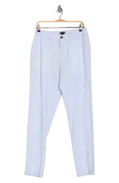 14TH & UNION 14TH & UNION ELASTIC WAIST LINEN BLEND TRIM FIT PANTS 