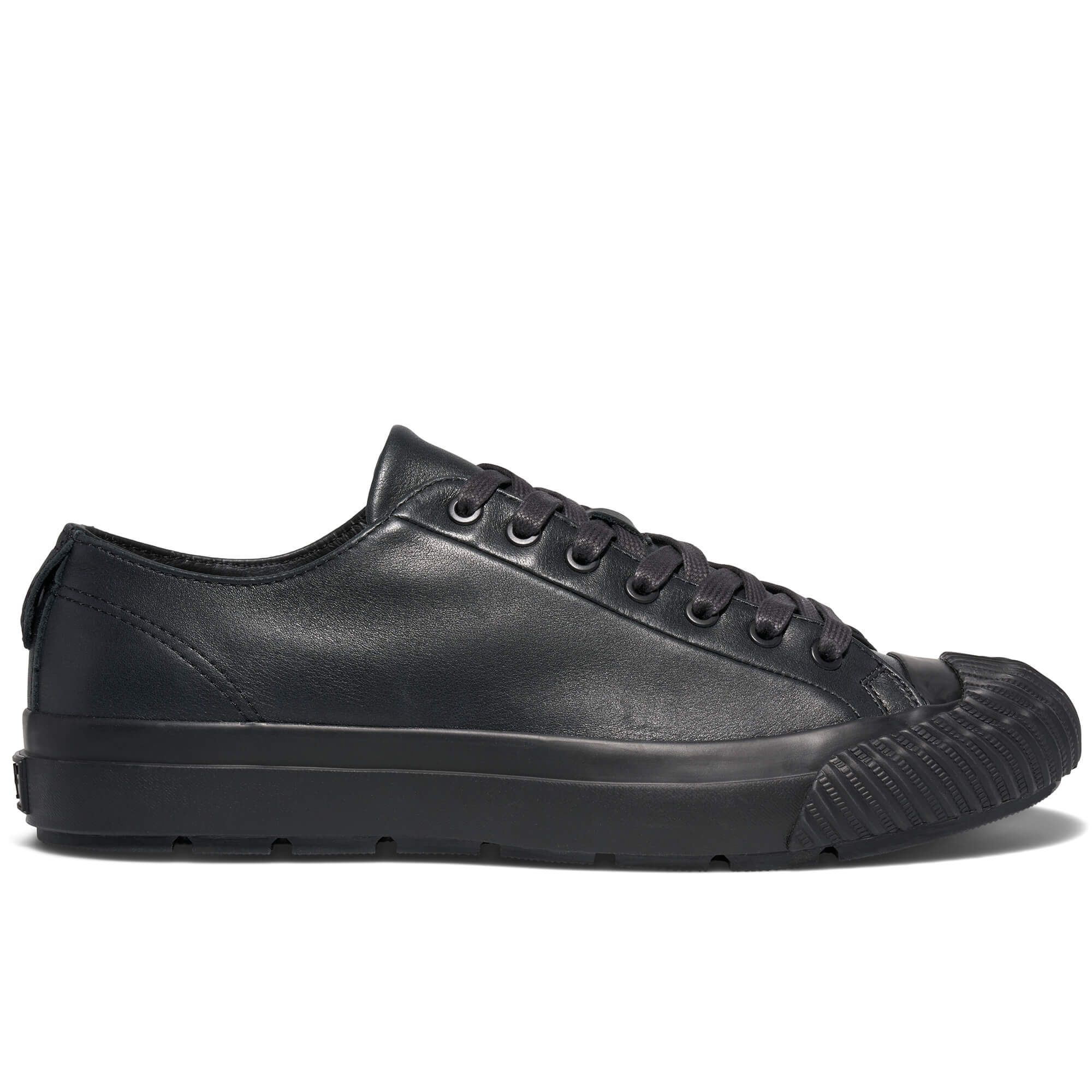 P.F. Flyers Grounder Leather Low-Top Sneaker, Alternate, color, Black