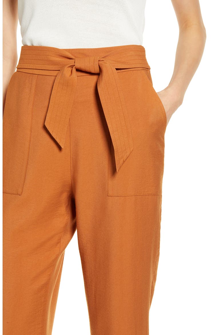 Tie Waist Utility Pants, Alternate, color, TAN ADOBE