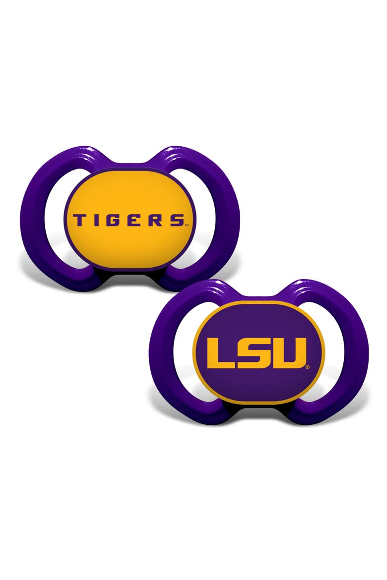 LSU Tigers Pacifier 2-Pack, Main, color, Multicolor