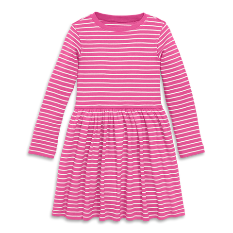 Kids Long Sleeve Rib Perfect Pocket Dress