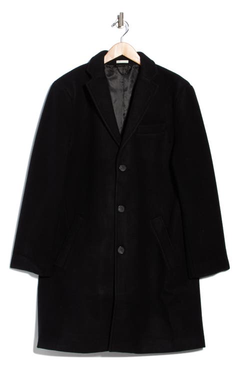 Wool Blend Three-Button Overcoat
