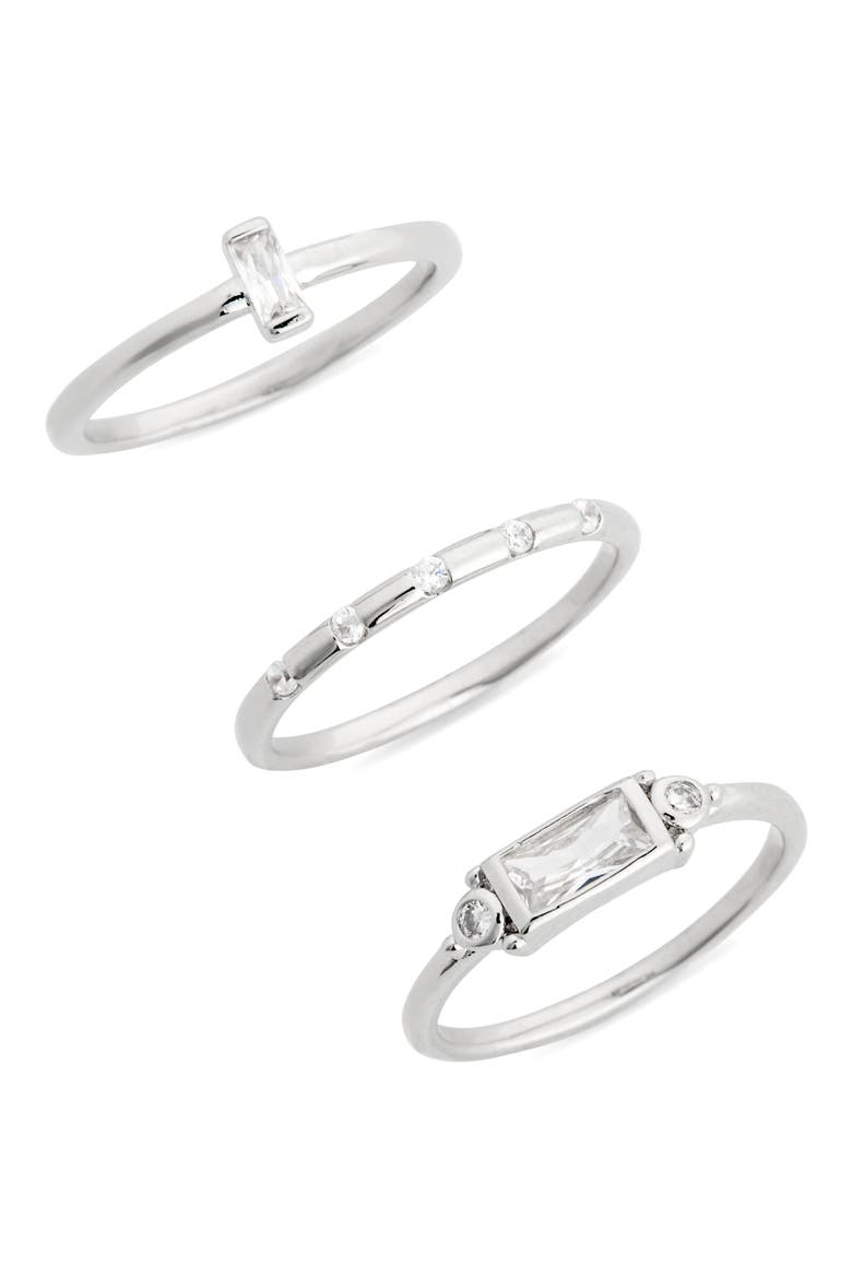 Set of 3 Cubic Zirconia Stackable Rings, Main, color, CLEAR- SILVER