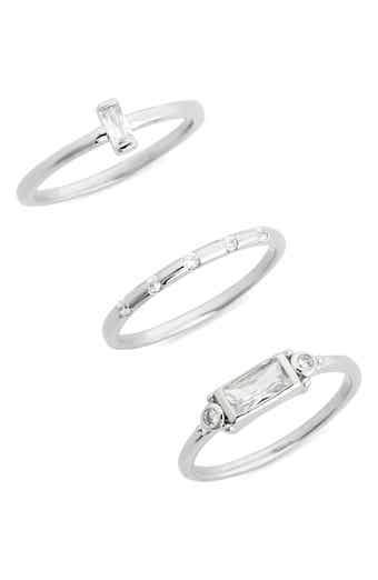 NORDSTROM RACK Set of 3 Cubic Zirconia Stackable Rings