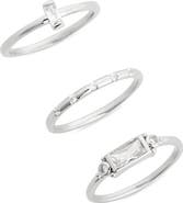 NORDSTROM RACK Set of 3 Cubic Zirconia Stackable Rings
