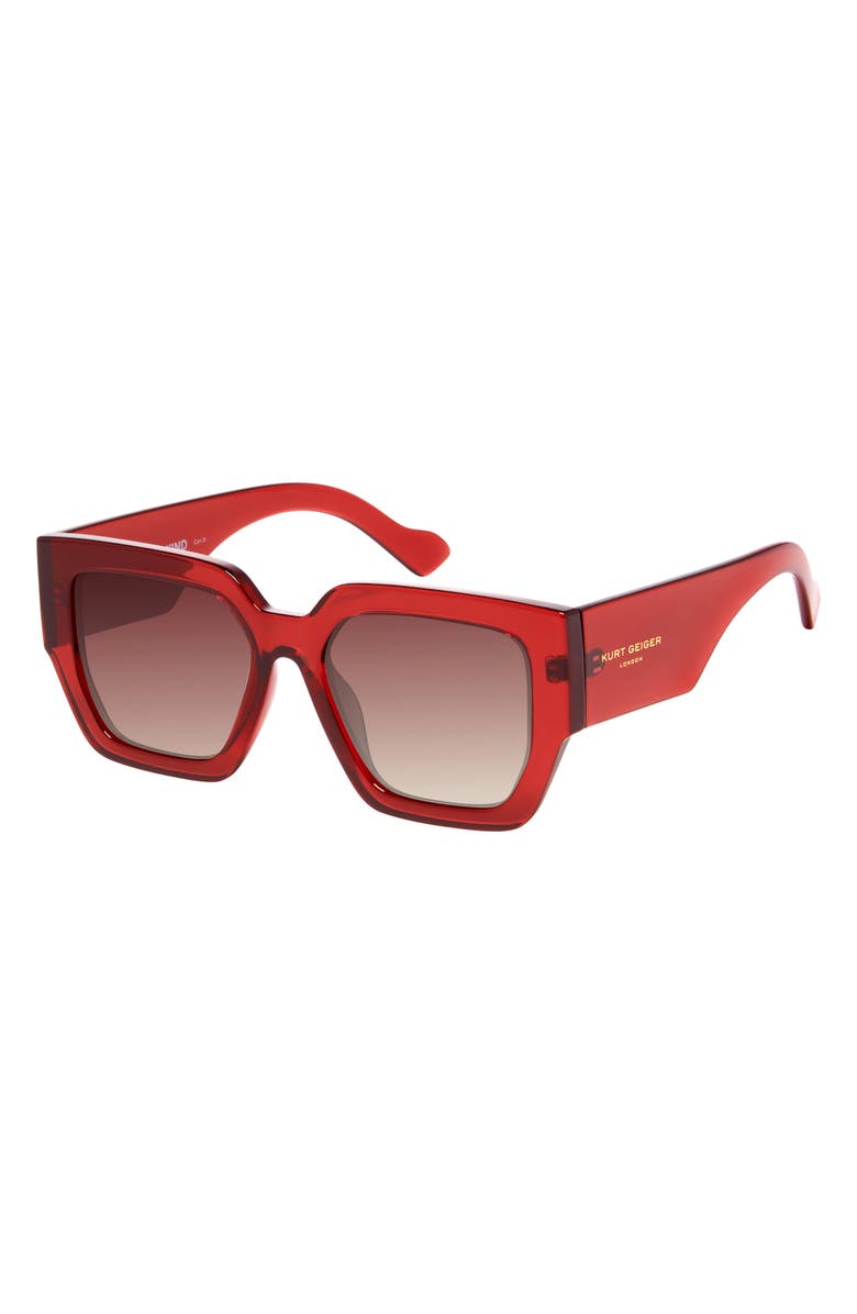 Kurt Geiger London 55mm Square Sunglasses, Alternate, color, Burgundy Crystal