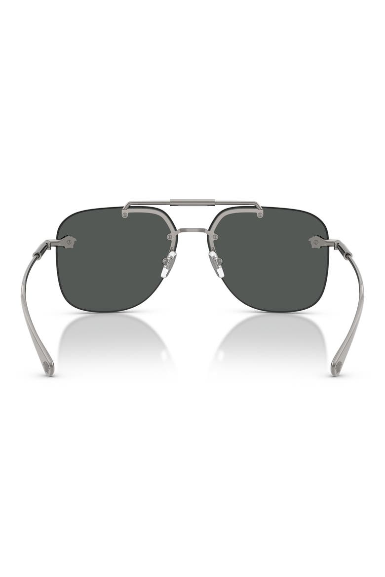 60mm Square Sunglasses, Alternate, color, GUNMETAL / DARK GREY