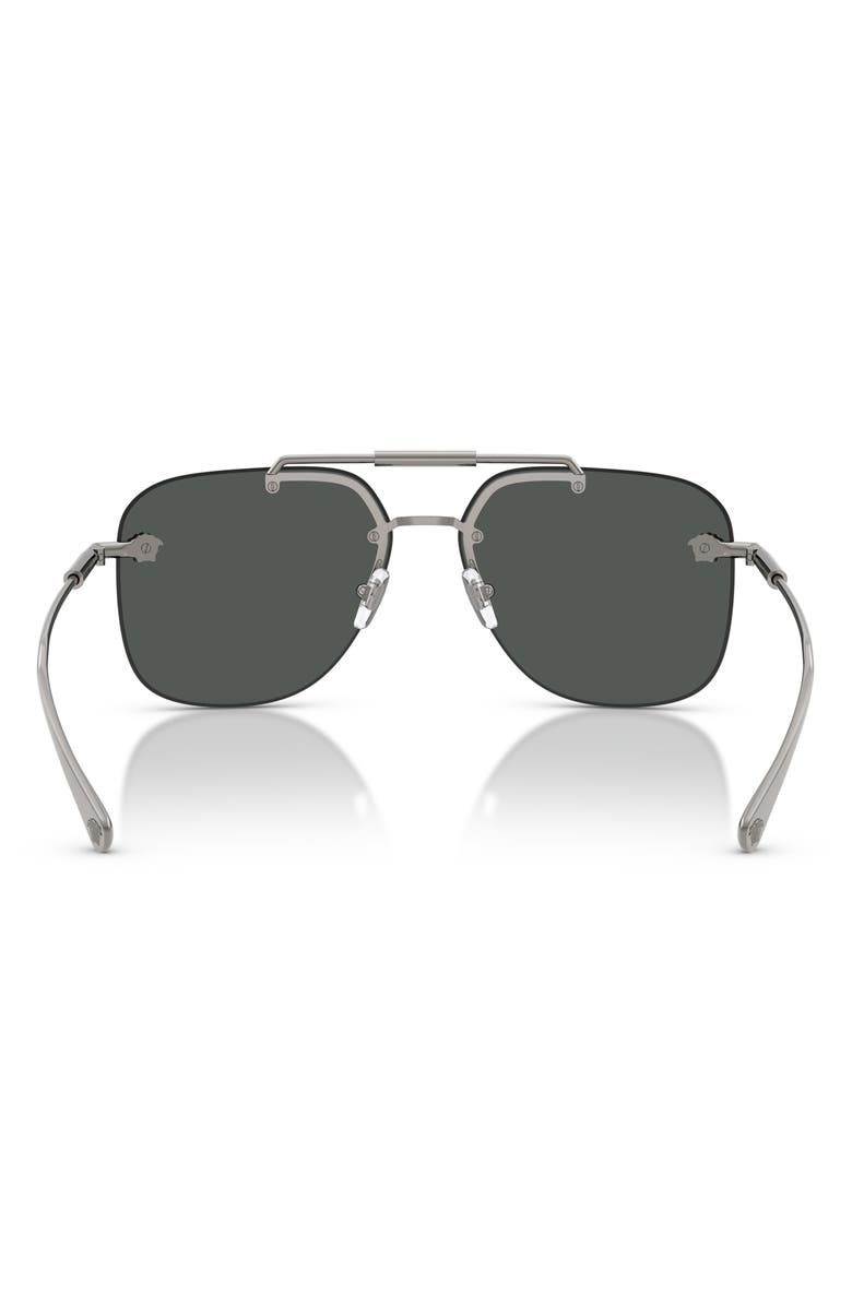 Versace 60mm Square Sunglasses, Alternate, color, Gunmetal / Dark Grey