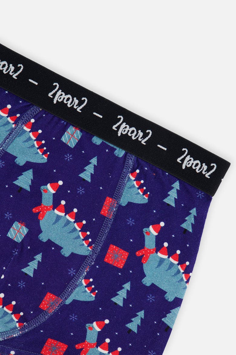 Holiday Organic Cotton Elastic Waistband 3-Pack Boxers, Alternate, color, Holiday Print