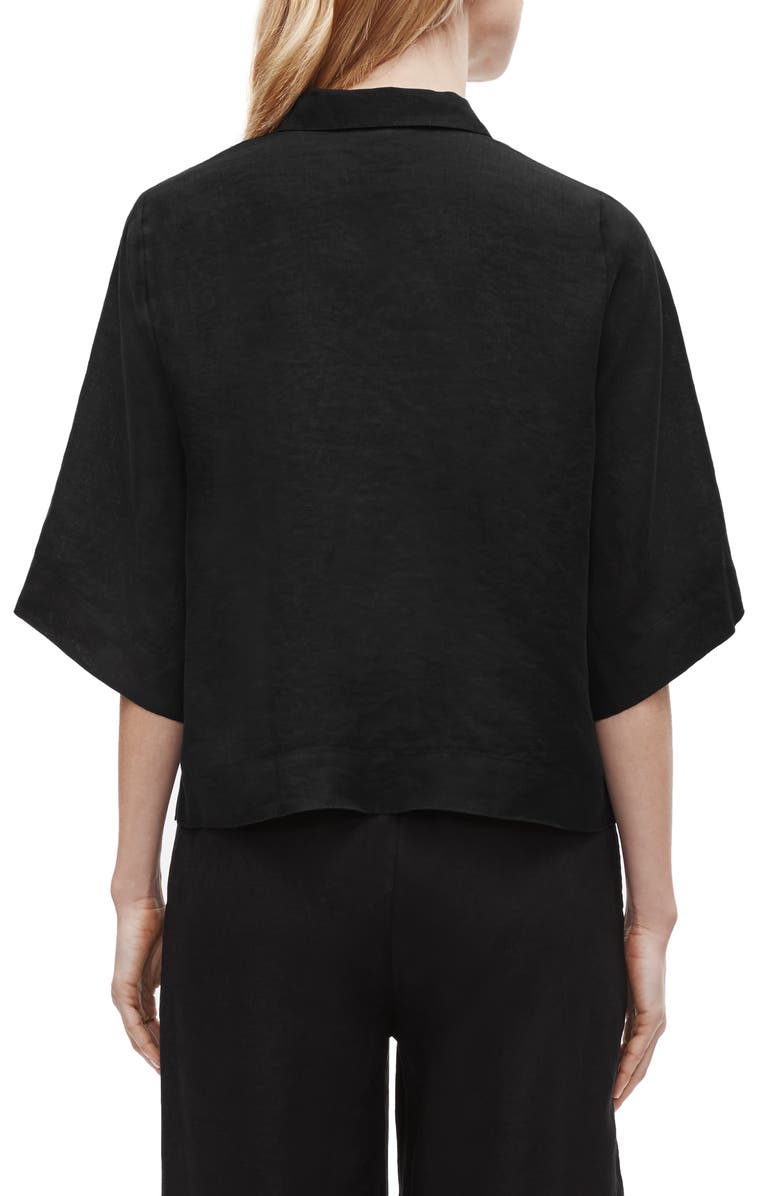 Eileen Fisher Boxy Organic Linen Button-Up Shirt, Alternate, color,