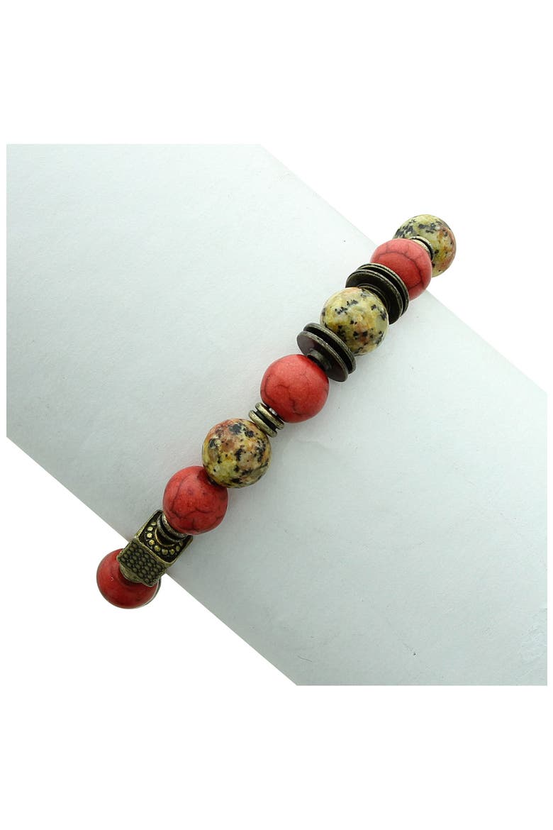Dana Beaded Bracelet, Alternate, color, GOLD / RED
