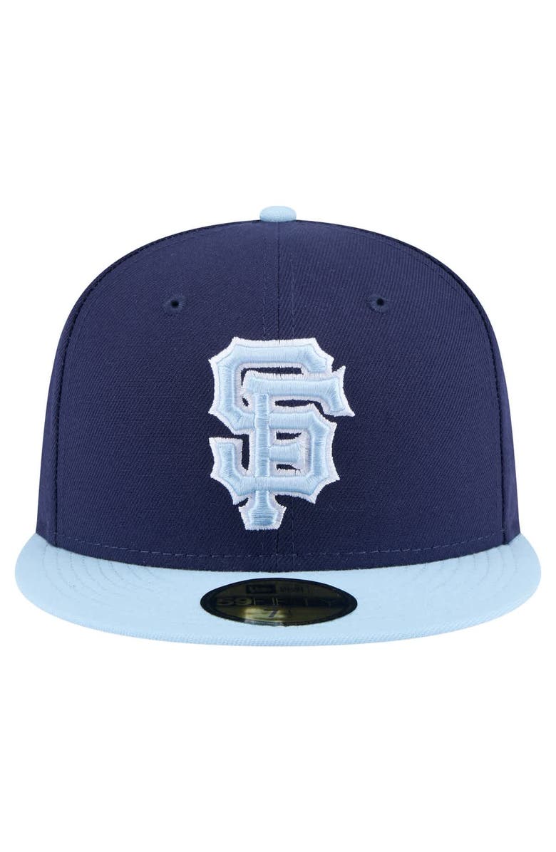 New Era Men's New Era Navy/Light Blue San Francisco Giants Color Pack 2-Tone 59FIFTY Fitted Hat, Alternate, color, 