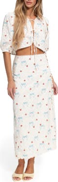 Agua Bendita Cherish Salen Tie Front Crop Top