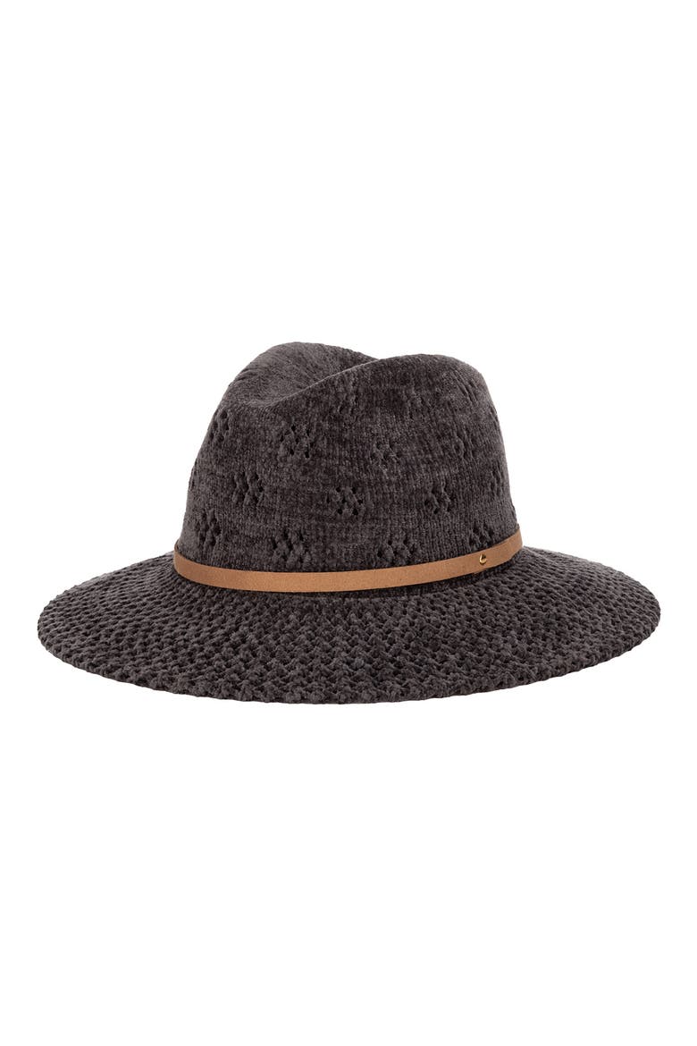 Chenille Fedora, Main, color, CHARCOAL