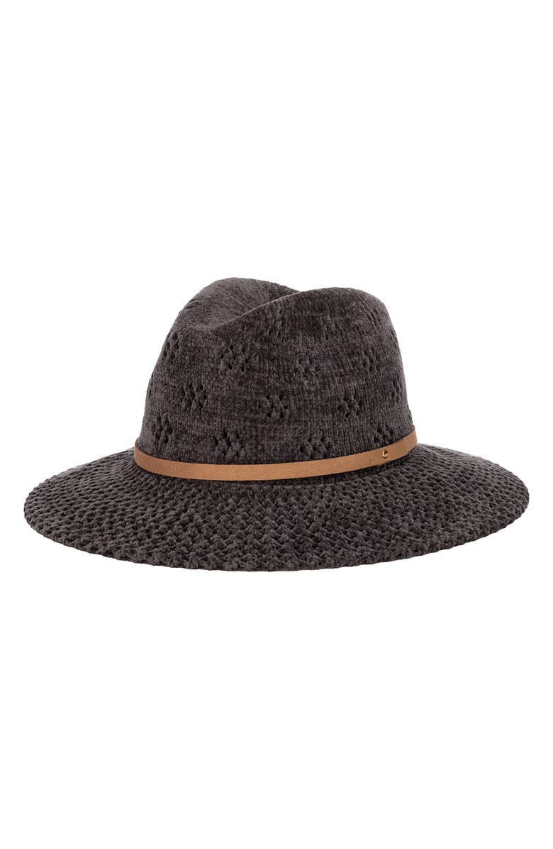 San Diego Hat Chenille Fedora, Main, color, Charcoal