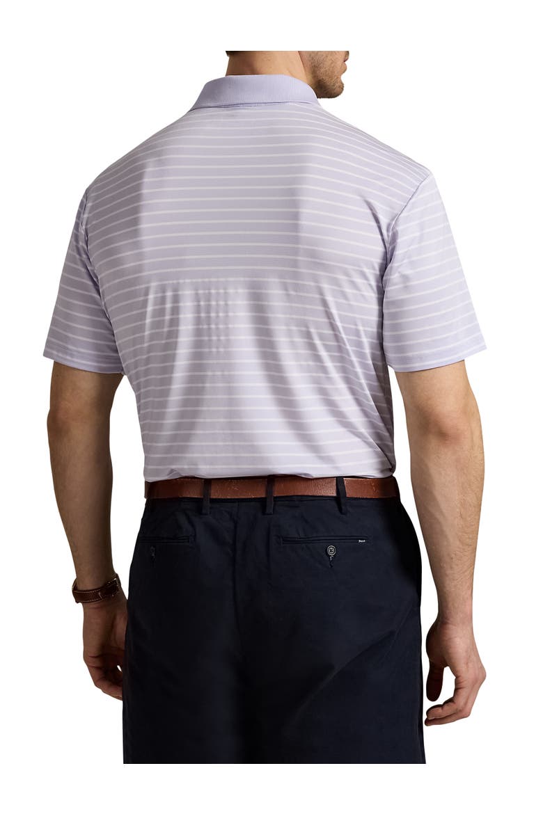 Big & Tall Striped Performance Polo Shirt, Alternate, color, FLWR PURP ND WHT