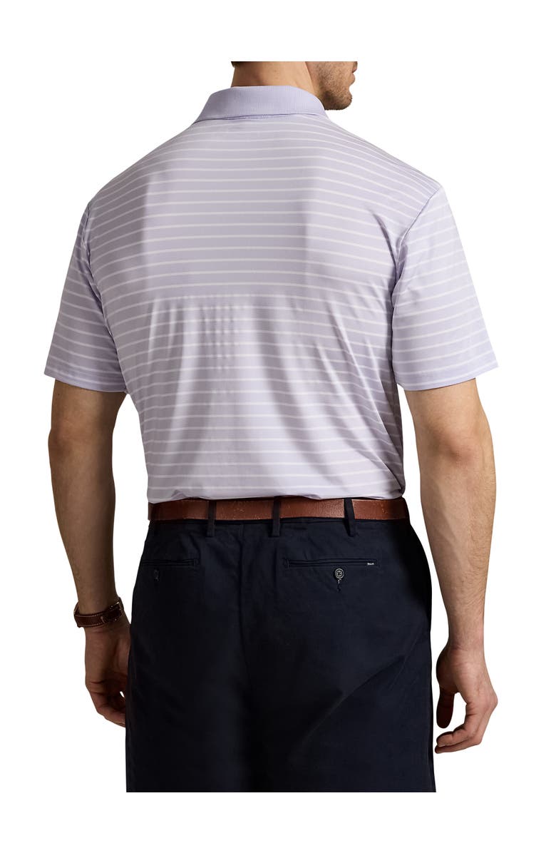 Polo Ralph Lauren Big & Tall Striped Performance Polo Shirt, Alternate, color, Flwr Purp Nd Wht