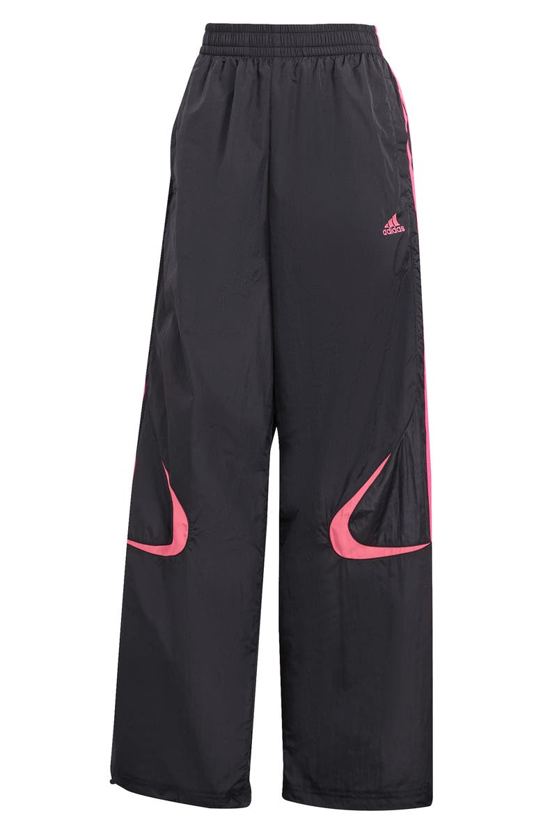 adidas Originals Teamgeist Oversize Recycled Nylon Track Pants, Alternate, color, Black/Selu