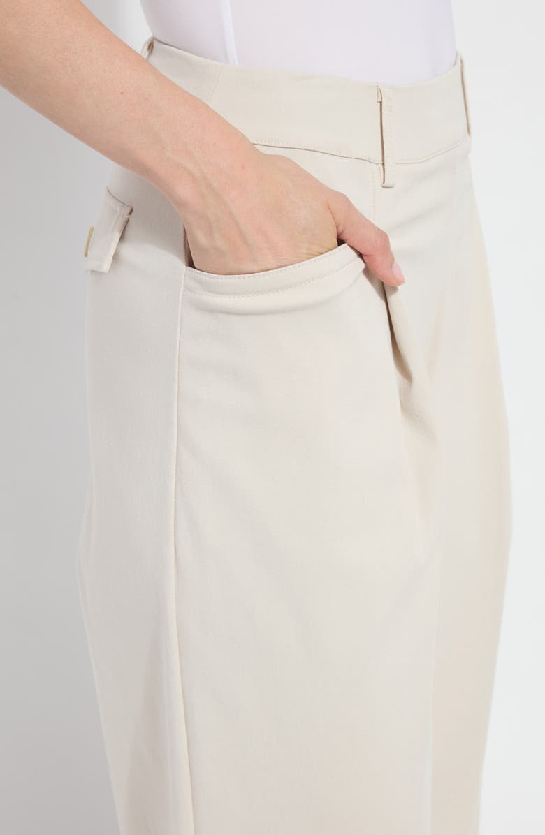 Lysse Mirabelle Pleated Crop Palazzo Pants, Alternate, color, Oat
