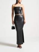 Manière De Voir Daisy Leather Midaxi Skirt