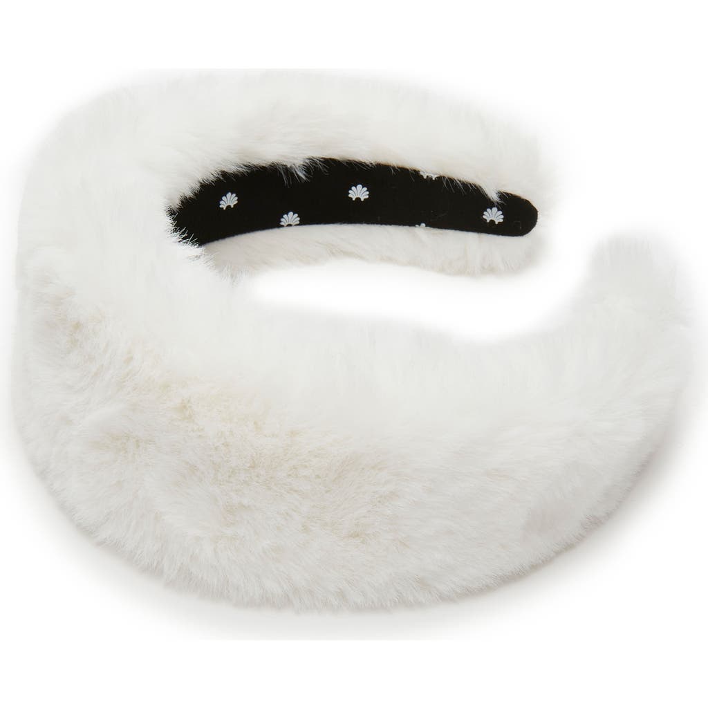 Lele Sadoughi Brigitte Faux Fur Headband In White