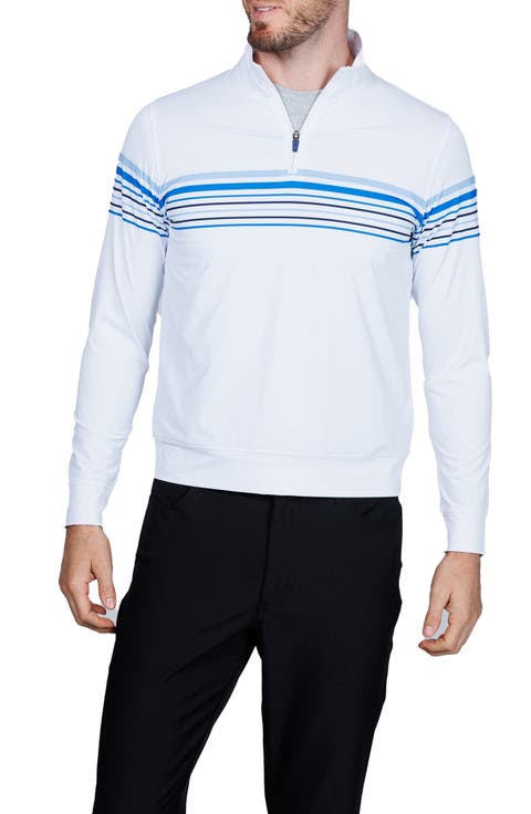 Engineered Stripe Performance Quarter-Zip Polo