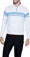 TailorByrd Engineered Stripe Performance Quarter-Zip Polo