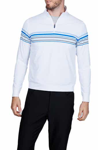 TailorByrd Engineered Stripe Performance Quarter-Zip Polo