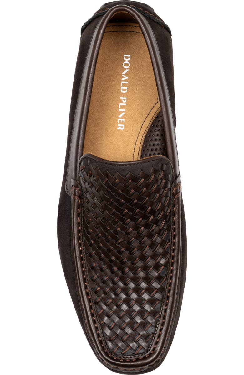 Donald Pliner Damiano Woven Moc Toe Loafer, Alternate, color, Dark Brown/ Dark Brown