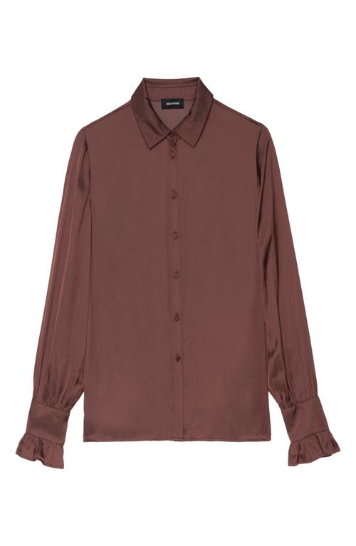 Zadig & Voltaire Thely Satin Blouse In Brown