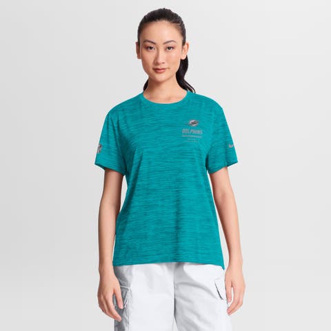 Women's Nike Aqua Miami Dolphins Sideline Velocity Dri-FIT T-Shirt