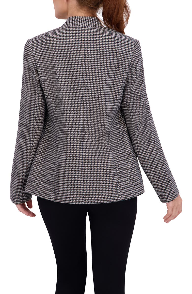 Ookie & Lala Houndstooth Open Front Blazer, Alternate, color, Grey/ Black
