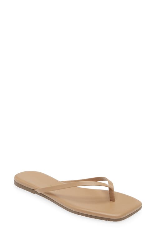 TKEES Lily Square Toe Flip Flop in Cocobutter 