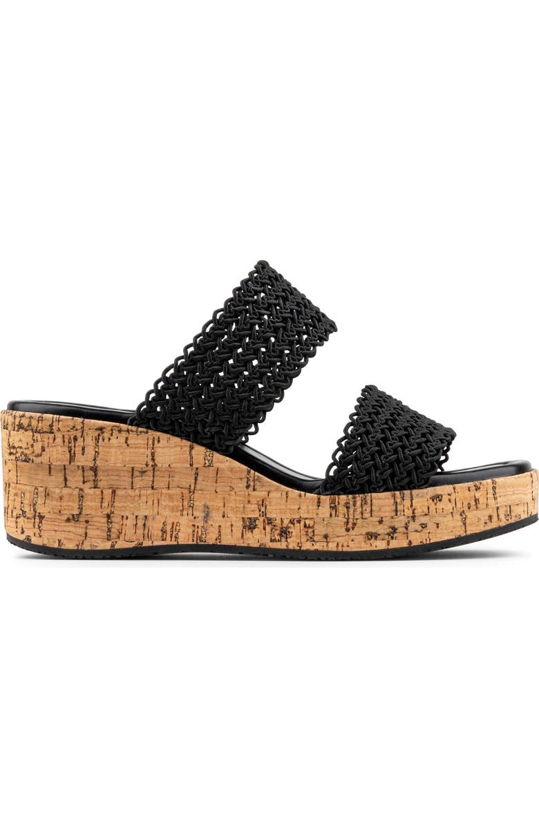 Donald Pliner Platform Wedge Sandal, Alternate, color, Black