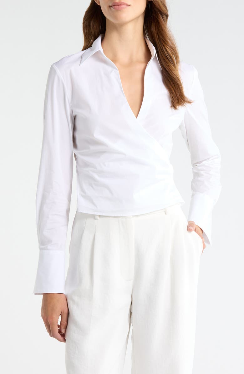 TWP All Wrapped Up Cotton Blend Shirt, Main, color, White