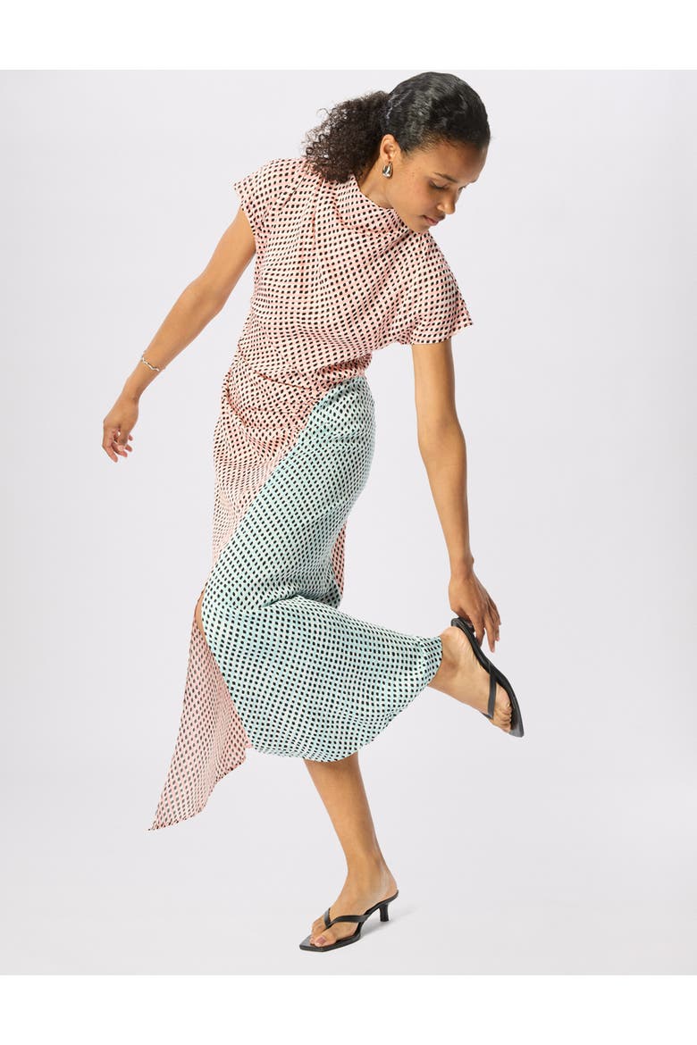 Short Sleeve Cowl Neck Dress, Alternate, color, Pink/Multi
