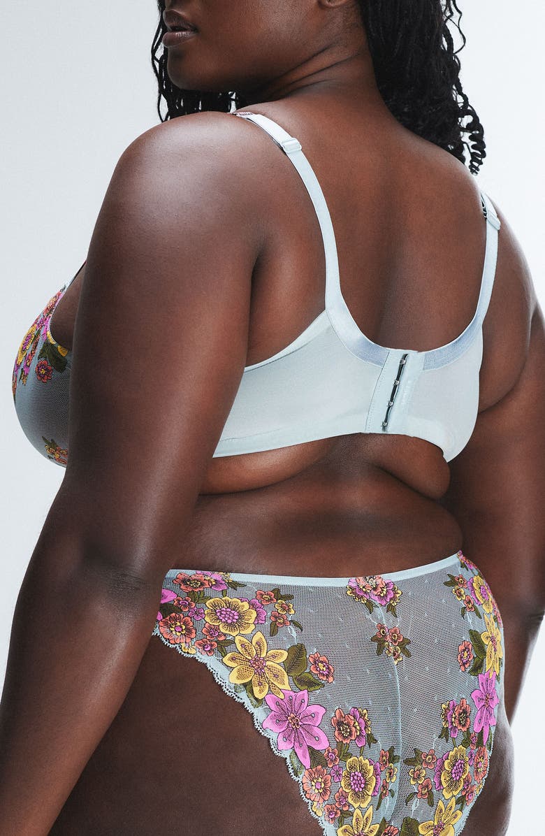 SAVAGE X FENTY Mod Poppy Unlined Lace Balconette Bra, Alternate, color, Morning Grey Floral