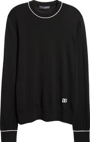 Dolce&Gabbana Tipped Virgin Wool Crewneck Sweater